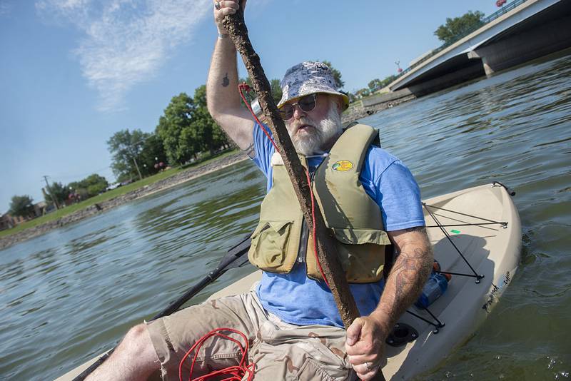 Mark Stach brought in one of the largest pieces he has yet collected on Tuesday. It measured 15 1/2 feet.