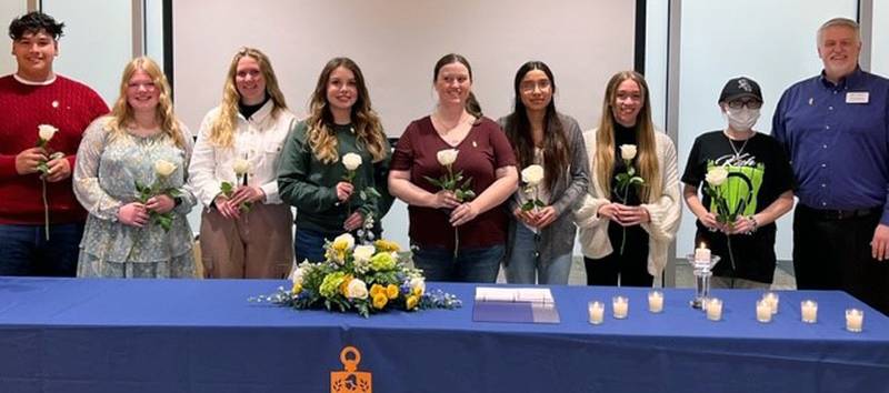 (Left to right); David Negrete, Bethany Simpson, Autumn Kunkel, Kiley Higby, Carrie Powers, Jacqueline Tellez, Makenzie Moser, Michelle Martin, and Tim Anderson