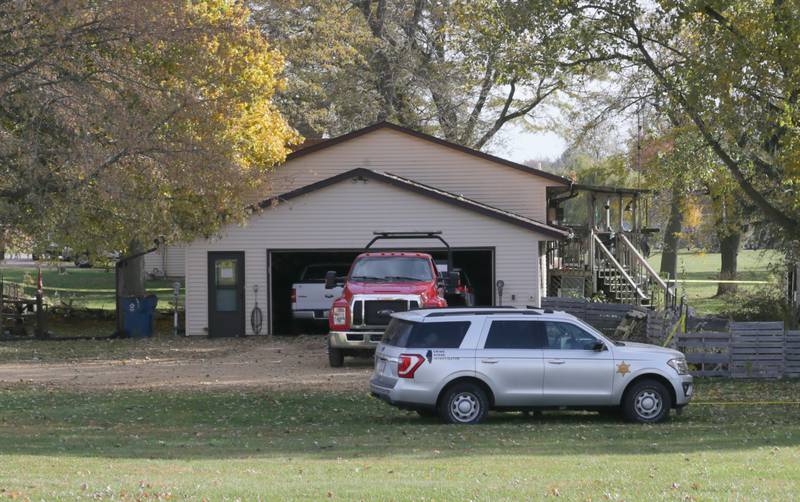 Bureau County Sheriff and Illinois State Police Crime Scene Investigators work the scene of an incident in the 200 block of E. Long Street on Monday, Oct. 24, 2022 in Ohio, Ill. A suspect is in custody and there is no longer a threat to the community, the Bureau County Sheriff’s Office told Ohio Community School District.