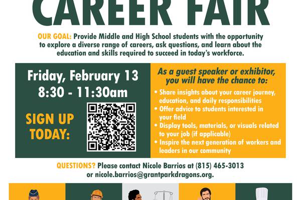 Grant Park Schools seeks professionals for Career Exploration Fair Feb. 13 