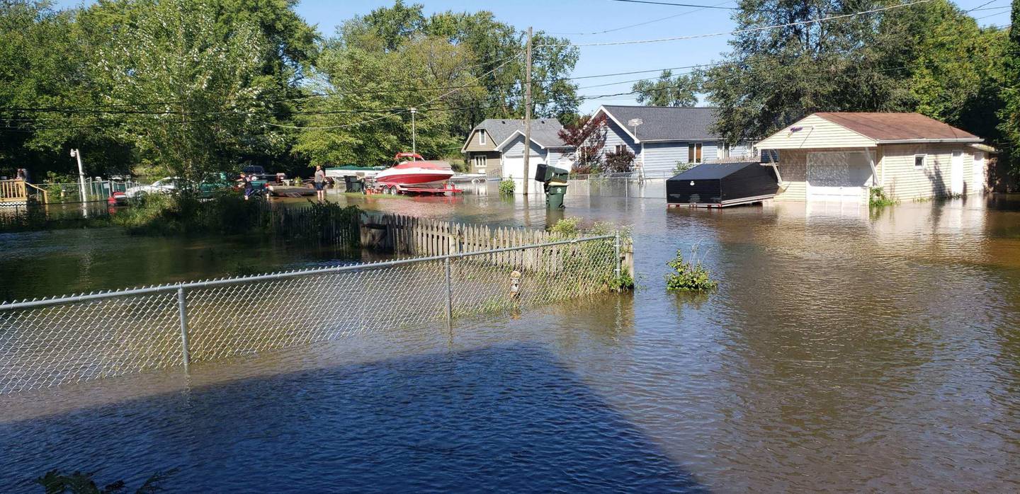 The Nippersink Creek flooded and surrounded homes in the Dubell Park neighborhood near Spring Grove in the early fall of 2019.