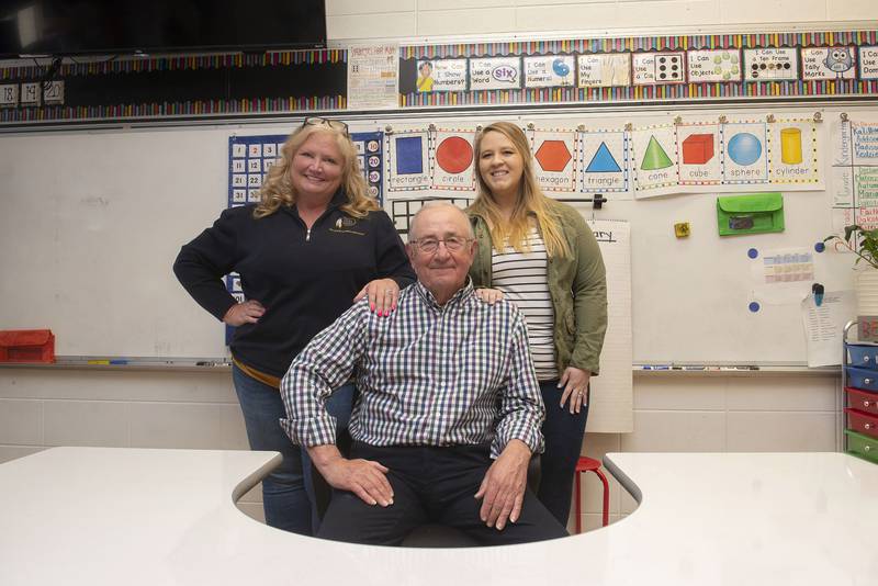 Three generations of teachers in the Sauk Valley. Bill Mills retired after 30 years as a teacher, daughter Michelle Jagitsch is in her 30th year teaching and granddaughter Kristin Jagitsch is in her 5th.