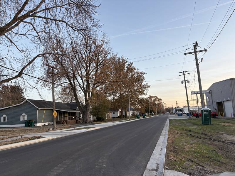 A view along Iowa Avenue in Streator, where reconstruction work is nearing completion following the City Council’s approval of additional funding to finish the project.