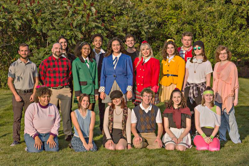 In the cast of "Heathers: The Musical" are, top row, from left Antoni Lopez Pares, Jake Seelye, Drew Roewer, Sarah Hadfield, Desmon Brock, Gabrielle Urbina, Ethan Sherman, Grace Corwine, Erin Benson, Connor Madigan, Angelina Smith and Monica Hauschild. In the bottom row from left are Grey Smith, Isabelle Griffin, Ki Kennedy, Cody Klimek, Isabella Aguilar and Adeline Keller. Not pictured is Nick Robison.
