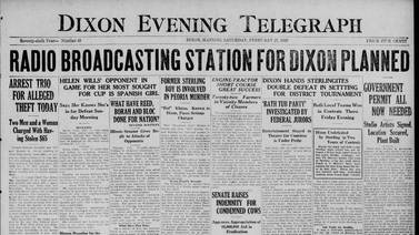 Historical covers for February 27: Radio Broadcasting Station for Dixon Planned
