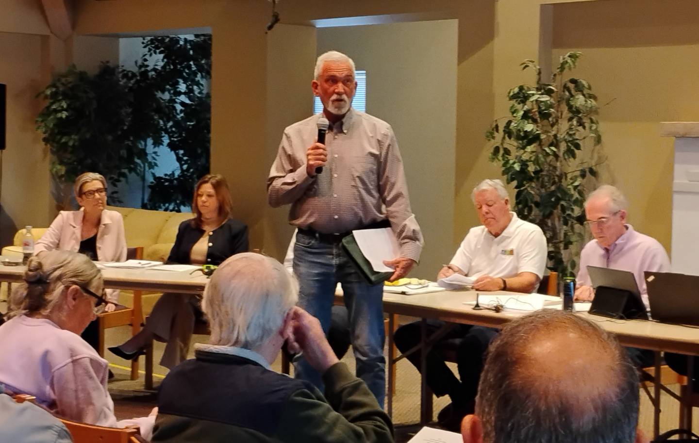 Geneva Park District Board President Jay Moffat speaks to the Campton Hills Joint Review Board about how much revenue the district would lose under a proposed tax increment finance – or TIF – district on Monday, March 9, 2026.