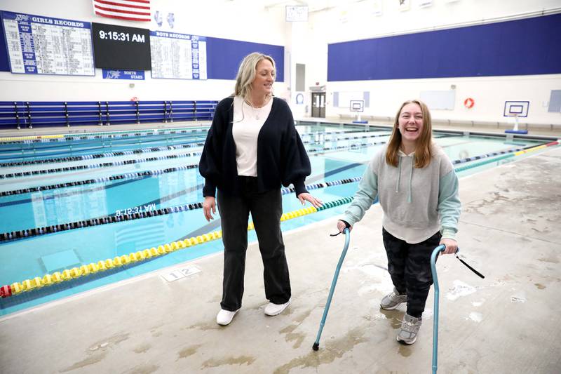 St. Charles North High School Teaching Assistant Adrienne Geiseman stepped in this fall to support student Maya Townsend, who sought to participate in swimming for the very first time. Geiseman provided Maya with direct, unwavering support throughout the season at practices and meets.