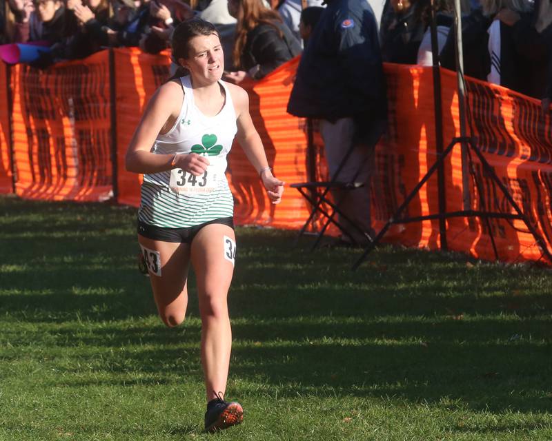 Seneca's Ruthie Steffes competes in the Class 1A Cross Country Finals on Saturday, Nov. 4, 2023 at Detweiller Park in Peoria.