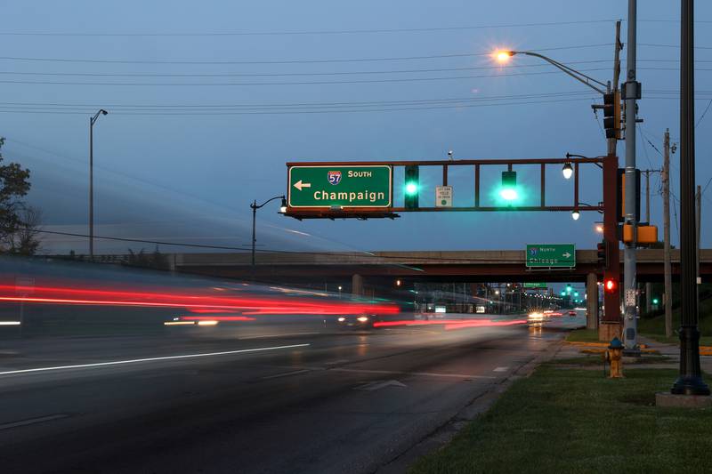 Traffic travels through the Interstate 57 exit 312  interchange at Court Street in east Kankakee.