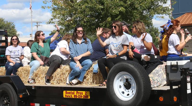 The Princeton High School class of 2010 rides on a float during the 54th annual Homestead Festival parade on Saturday, Sept. 6, 2025 in Princeton.