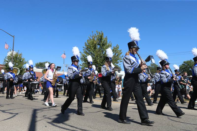 Members of the Princeton High School marching band perform during the 52nd annual Homestead Festival parade on Saturday, Sept. 9, 2023 in Princeton.