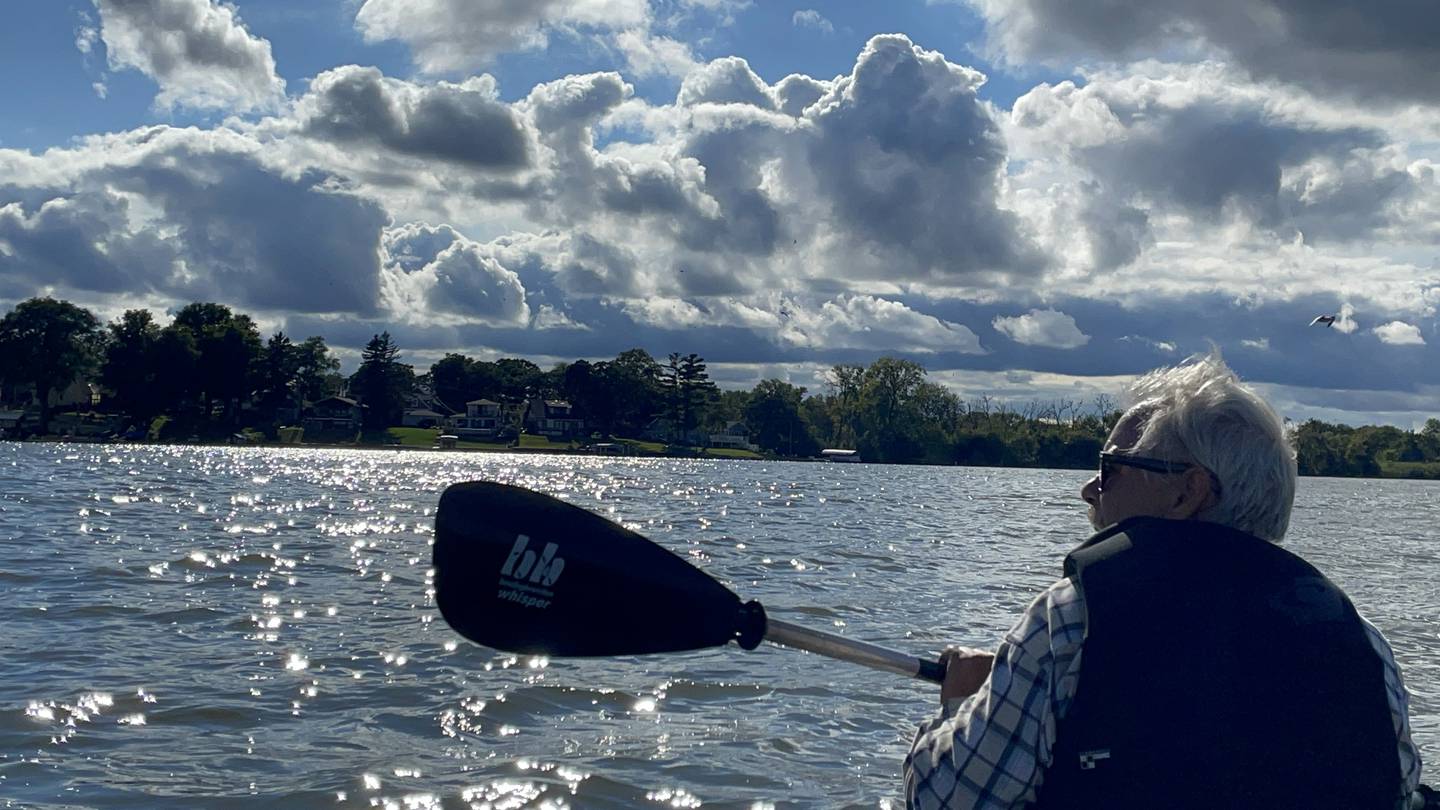 Chris Kempf, of Algonquin, paddling here on Nippersink Lake, joined his daughter, Jenni, on Sept. 12, 2022. Jenni Kempf paddled the entire 202 mile river in 10 days. The trip is highlighted in a new short film, "Watershed Warriors."