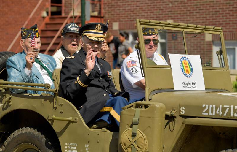 World War 2 veterans participate in the St. Charles Memorial Day Parade on Monday, May 29, 2023.