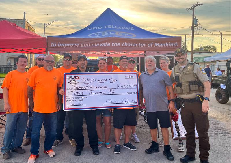 The Independent Order of Odd Fellows Ottawa Lodge 41 raised $3,000 for Shop With a Cop and presented it to Seneca Police Department and the La Salle County Sheriff’s Office.