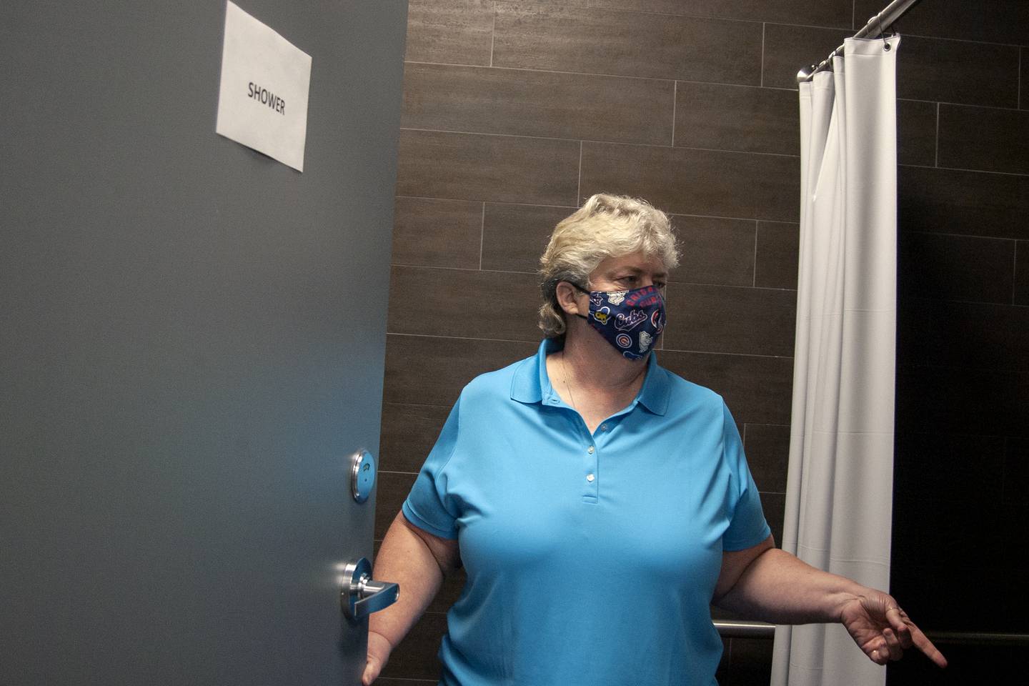 Carrie Freund, the director of homeless services for the Pioneer Center, gives the Northwest Herald a tour on Monday, Oct. 18, 2021, of  the new McHenry PADS shelter.
