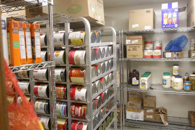 Some of the food storage at Meals on Wheels program at the Voluntary Action Center, Tuesday, Oct. 19, 2021, at the center.