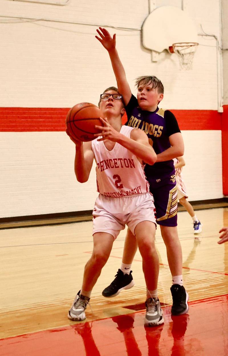 Gabe McKee of Princeton Christian Academy James the hoop in Wednesday's game vs. Ohio at the Malden Tournament. Ohio won.