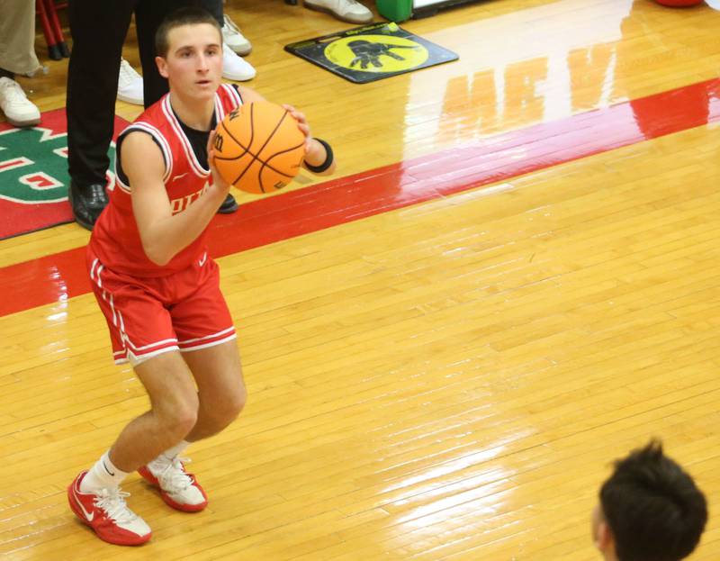 Ottawa's Erick Sotelo shoots a wide open shot against L-P during the Class 3A Regional title game on Wednesday, Feb. 25, 2026 in Sellett Gymnasium at L-P High School.