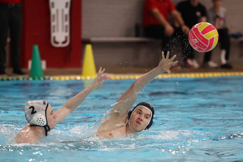 Bradley-Bourbonnais' Kyle Gould passes the ball during the Boilermakers' 7-5 loss to Bremen on Thursday, April 2, 2026.