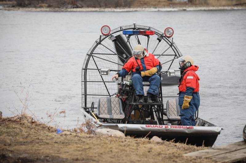 More than a dozen departments made up of fire, police and county officials conducted a search for two missing men near Pistakee Lake Sunday, March 6, 2022.