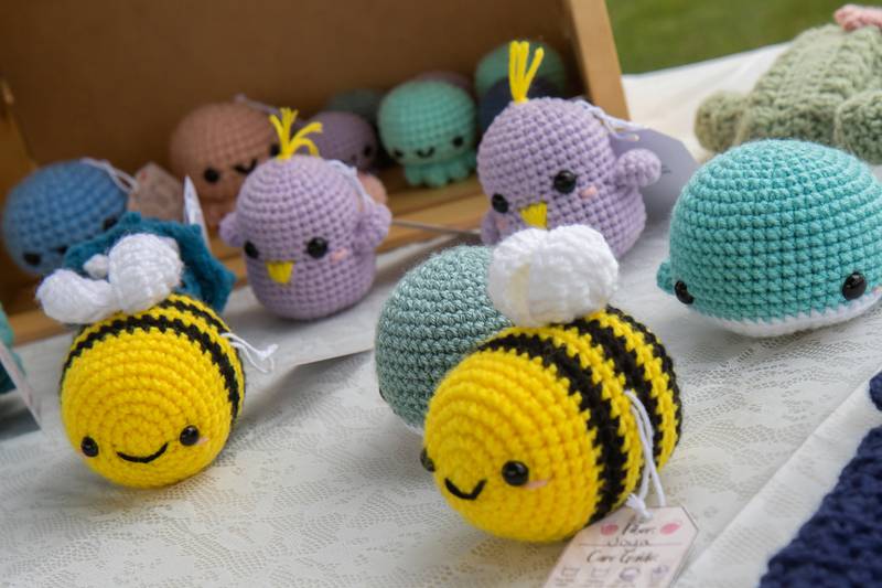 Yarn it by Joya sells its wares Saturday, Sept. 3, 2022 at Art in the Park Sculpture Walk.