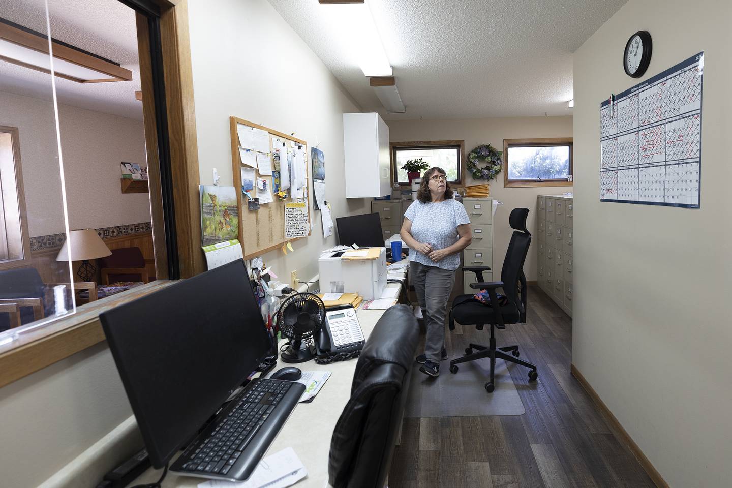 Becky Bartlett wraps up office work at the Brokaw/German dental office Thursday, Sept. 26, 2024, in Dixon.