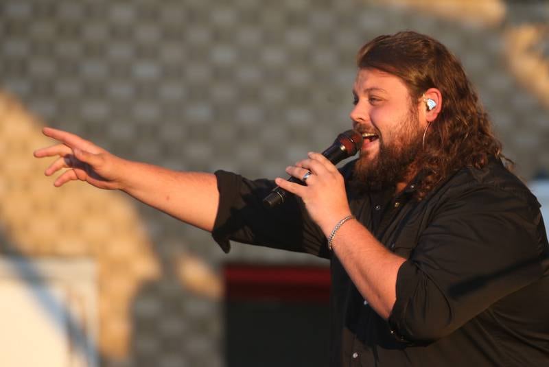 Dillon Carmichael sings during the Down on Main Street Summer Concert on Friday, Aug. 9, 2024 in Princeton.