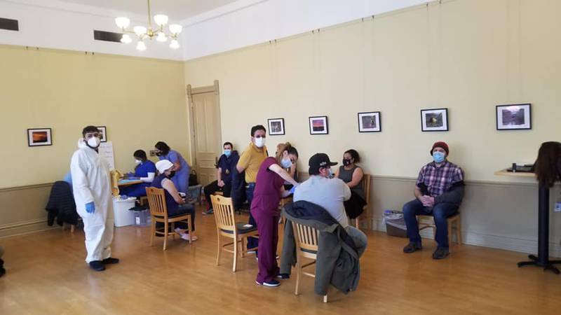 Nearly 600 COVID-19 vaccines were administered Saturday, March 13, 2021, at the Woodstock Opera House through a collaboration of community organizations and the Illinois Department of Public Health’s COVID-19 Health Equity Task Force targeting agricultural and manufacturer workers as well as seniors, organizers said.