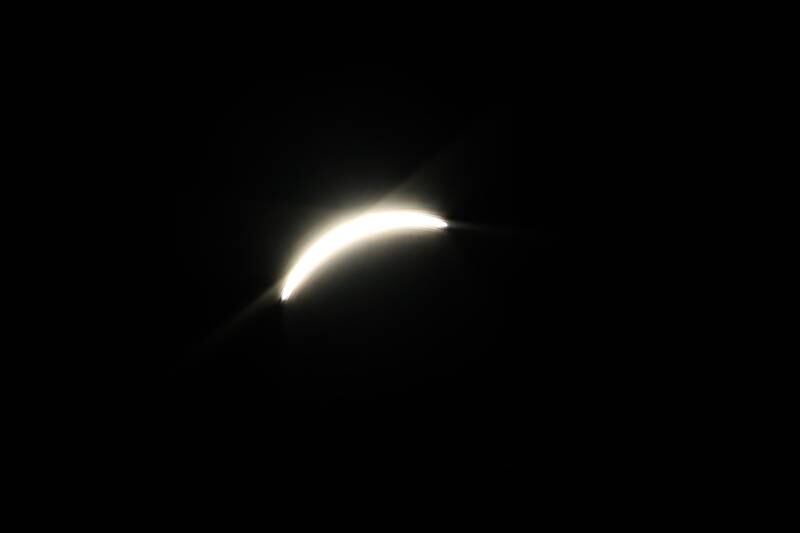 A view of the moons shadow as it eclipses the sun on Monday, April 8, 2024 at Rend Lake.