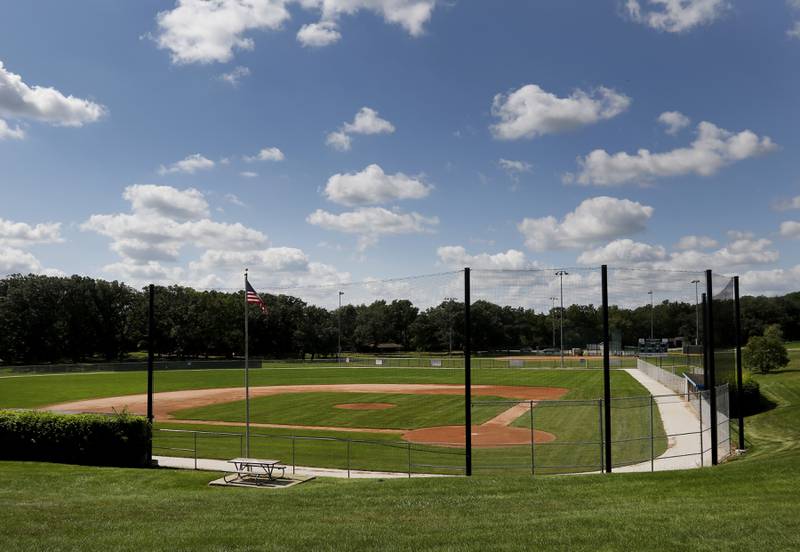 The rebuilt baseball field in Emricson Park on Wednesday, Sept. 7, 2022. Woodstock has come into millions of dollars thanks to both a state grant and money it won last year as part of the T-Mobile contest. As a result, the city is undertaking a variety of projects around town, predominantly in the downtown area.