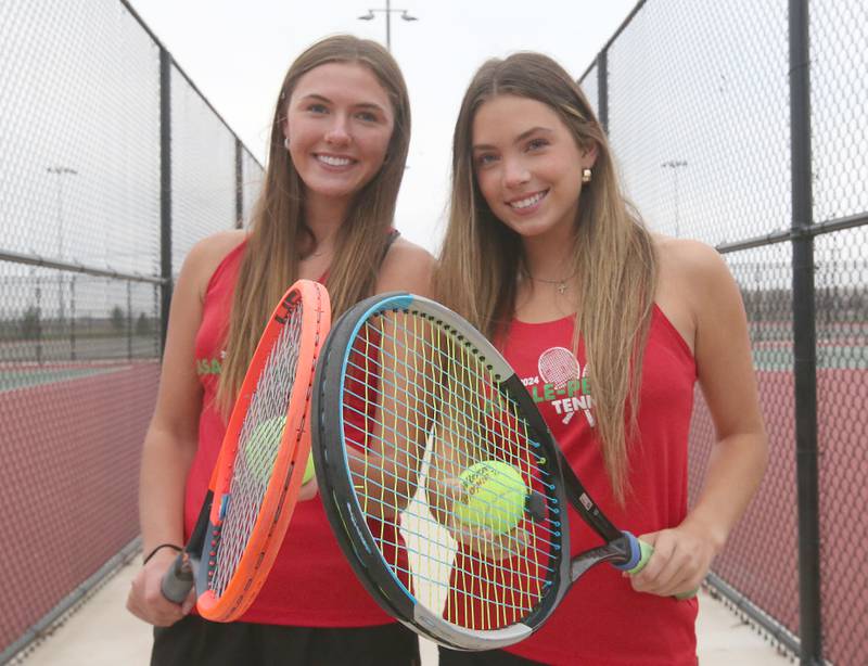 L-P number one doubles team of Cali Mickley and Elena Leone are the 2024 NewsTribune girls tennis players of the year.