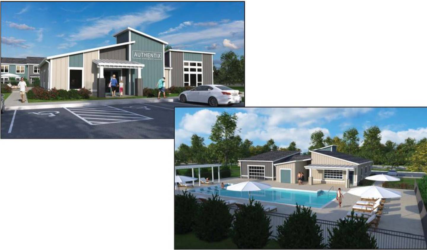 Renderings show the units and amenities that would be built as part of a 288-unit apartment complex development proposed in McHenry east of the Richmond Road and Blake Boulevard intersection.