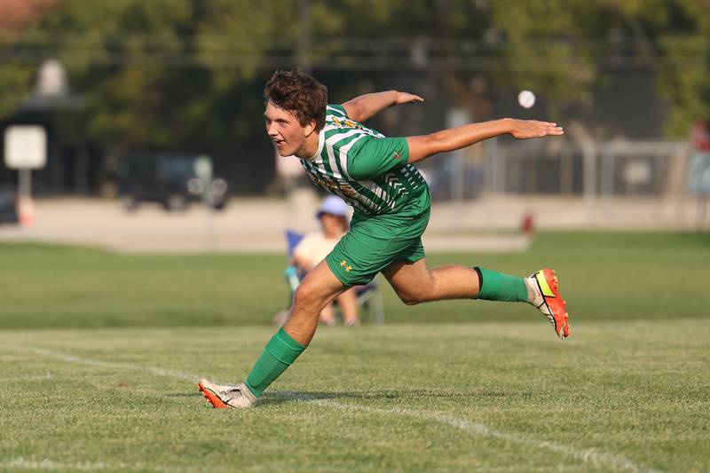 Providence’s Ryan Wolniakowski celebrates after a goal against Joliet Catholic on Aug. 21, 2023 in New Lenox.