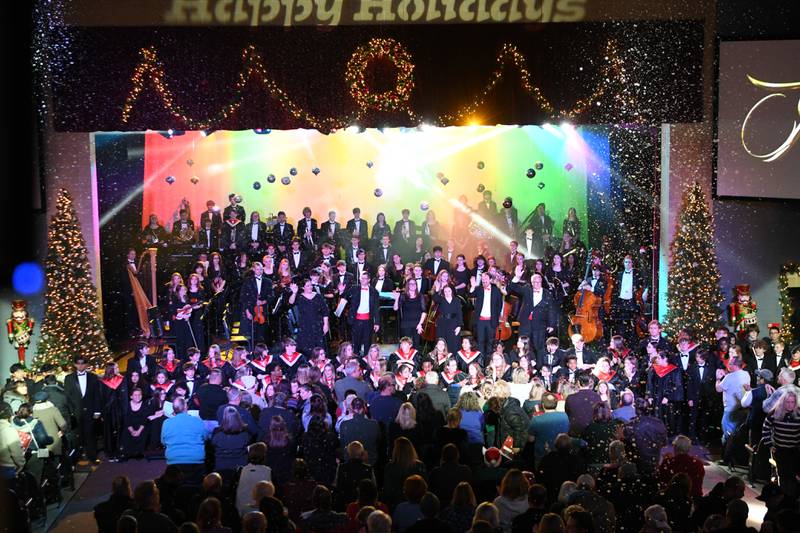 Yorkville High School students receive a standing ovation at the finale of the Prism 2023 performance.