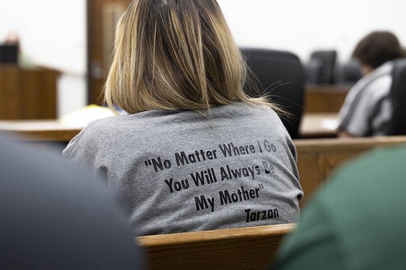 Jordyn Garcia, mother of Jaedyn Hill, appears in Lee County court Monday, Feb. 24, 2025, for David Sosa's plea hearing. Sosa pleaded guilty to murdering Hill.