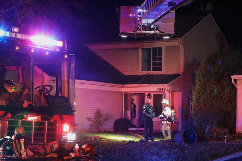 A man died in a fire at a duplex in Lake in the Hills Saturday, Nov. 5, 2022. Members of the Huntley Fire Protection District responded to the fire.