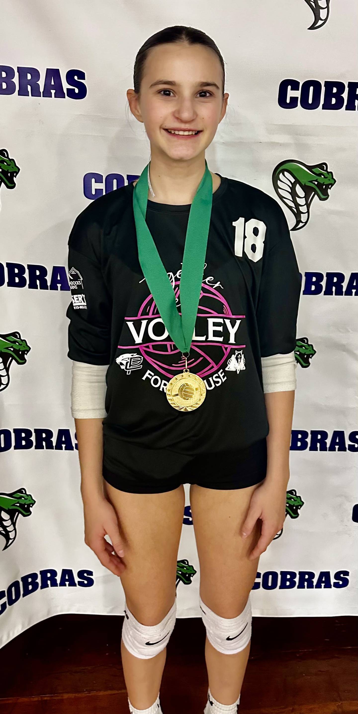 PCJH's Julianna Cimei won the Sportsmanship Award at the Lostant Cobras 7th grade volleyball tournament.