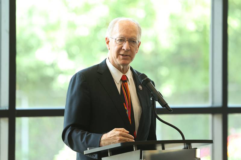 U.S. Representative Bill Foster, D-11, speaks at the ribbon cutting ceremony for the new Cornerstone Wellness Center on Tuesday, Aug. 8, 2023 in Joliet.