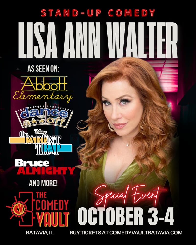 Emmy-nominated actress and comedian Lisa Ann Walter, best known as Melissa Schemmenti on ABC’s smash hit “Abbott Elementary,” will perform at The Comedy Vault in Batavia Oct. 3-4.