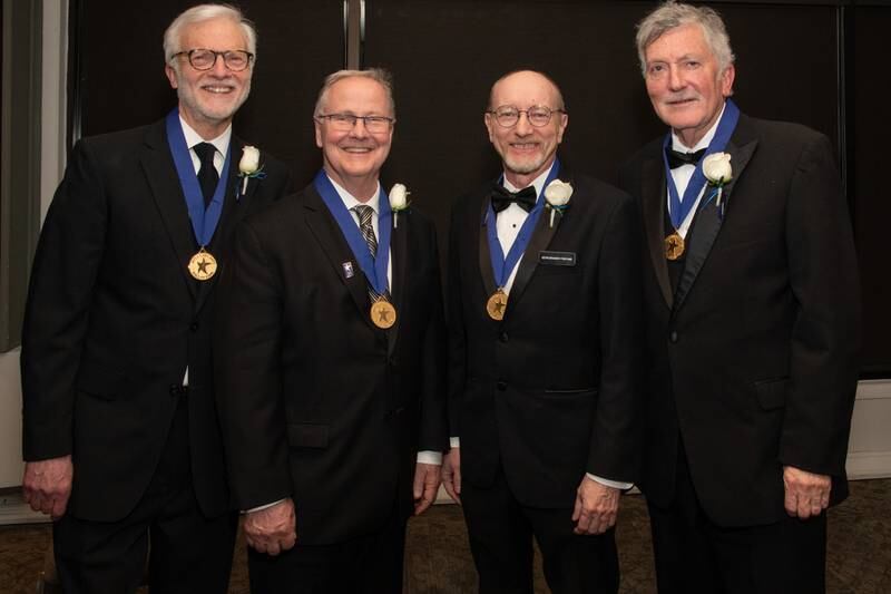 Fox Valley Arts Hall of Fame inductees for the class of 2020 are Joel Sheesley (from left), Jeffrey Hunt, Kevin Braheny Fortune and Patrick Beckman. Not pictured is Vincent Chiaramonte.