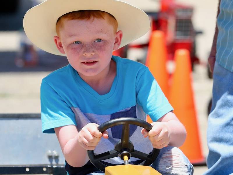 Kids got to drive tractors during the Beef and Ag Days Celebration in Princeton over the weekend.