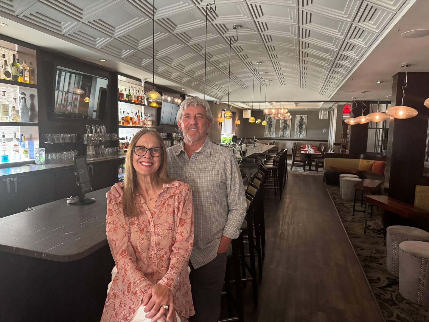The original creators and owners of the Uptown Grill, Ray and Rita Anderes (1985-2020) are photographed at the La Salle restaurant.