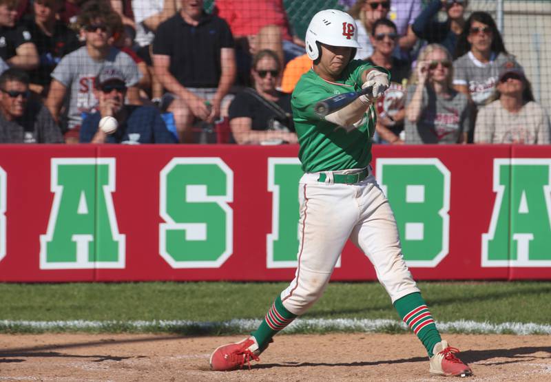 L-P's Alex Galindo strikes out swinging against Morris during the Class 3A Regional semifinal game at Huby Sarver Field in La Salle.