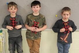 Leaf River Soaring Eagles stuff Teddy bears for 4-H Cares Project