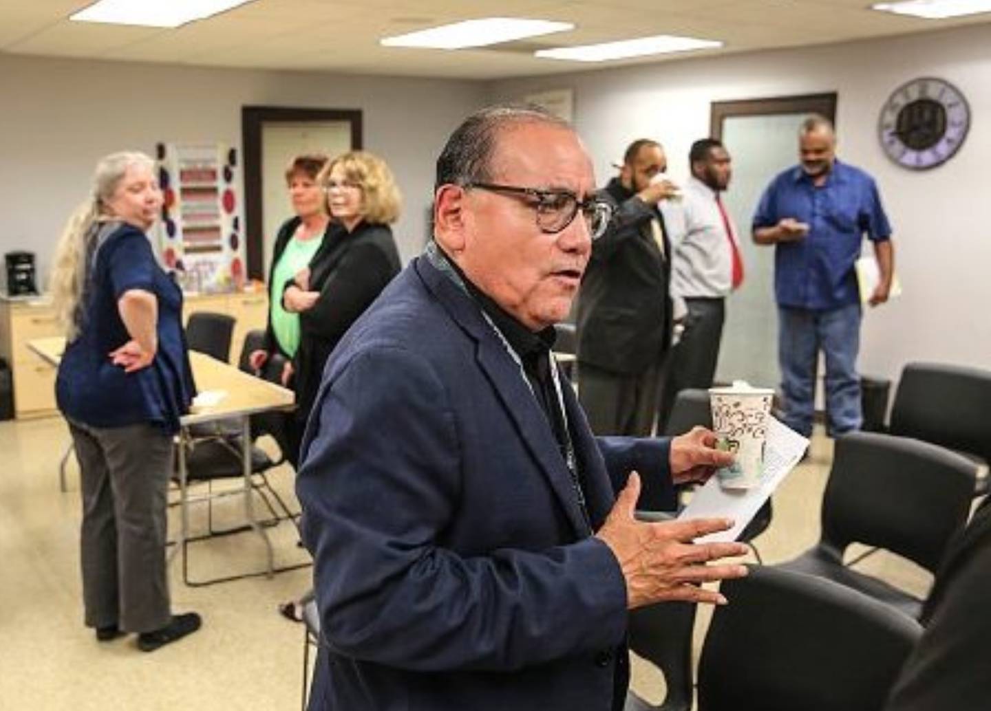 Robert Hernandez in 2018 at a Housing Authority of Joliet board meeting.