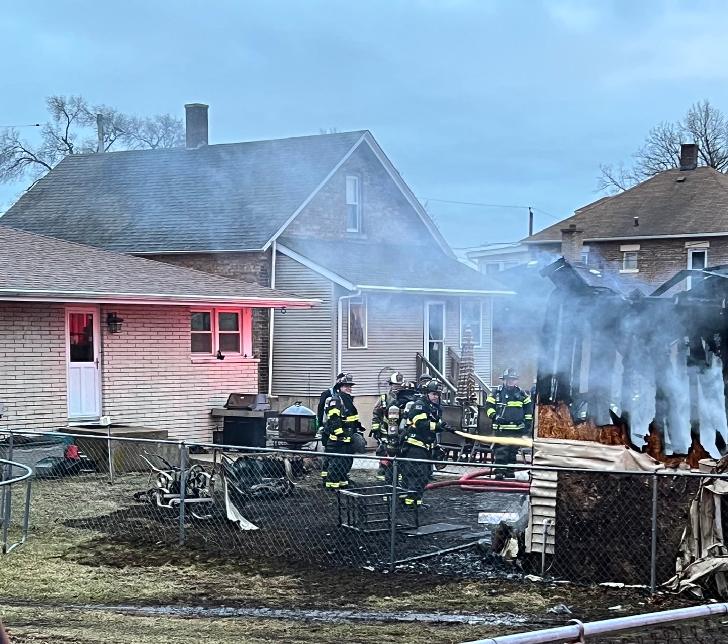 Firefighters put out a fire on Wednesday at a detached garage in the 200 block of Davis Avenue in Rockdale.
