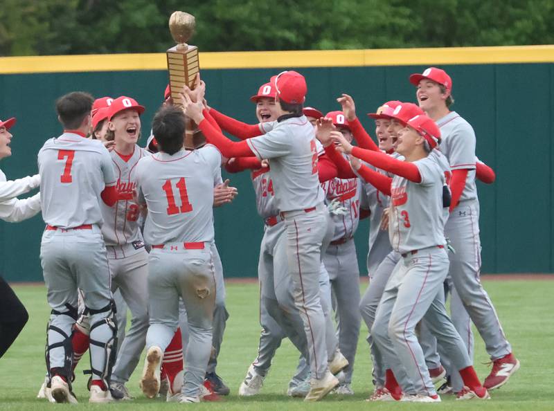 Ottawa's Noah Marvin lets go of a pitch to L-P on Thursday, April 30, 2026 at Huby Sarver Field in the L-P Athletic Complex in La Salle.