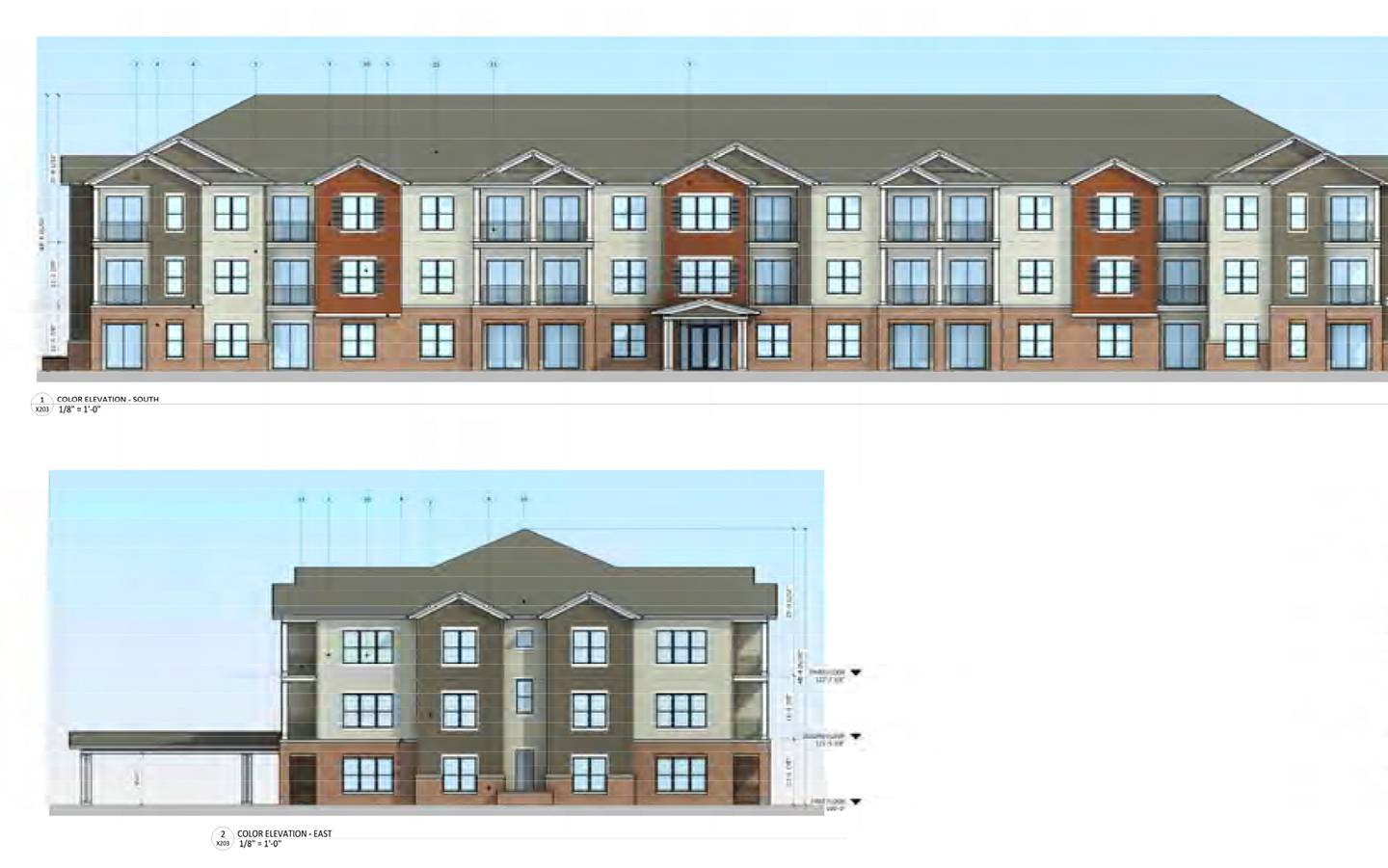 The Fox Home Senior Living facility is to be located at West Veterans Parkway and Sycamore Road. It will comprise 36 one-bedroom and 12 two-bedroom units, according to documents.