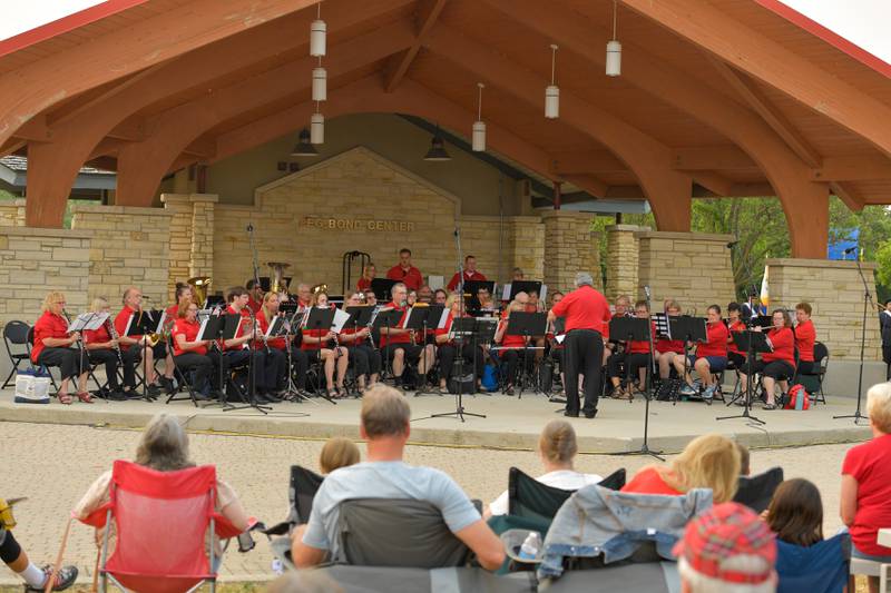 The Batavia Community Band performs during the annual Batavia Flag Day Ceremony on Wednesday, June 14, 2023.