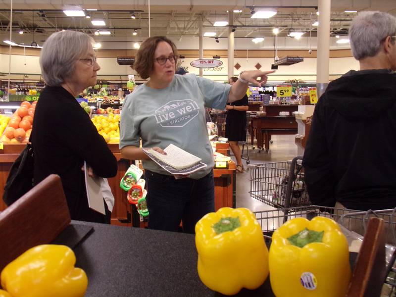 Anne Lauterjung, registered dietician and certified diabetes educator at OSF Center for Health - Streator, led a group Sunday, July 24, 2022, through Kroger on how to shop for nutritious food on a budget.